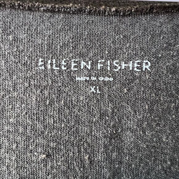 Eileen Fisher Shirt Women XL Brown Linen Scoop Neck Dolman Tunic Top Neutral - Picture 6 of 10